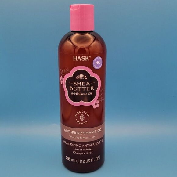 HASK Shea Butter & Hibiscus Oil Anti-Frizz Shampoo - 355 ml - Clean Beauty - NEW - Picture 1 of 3